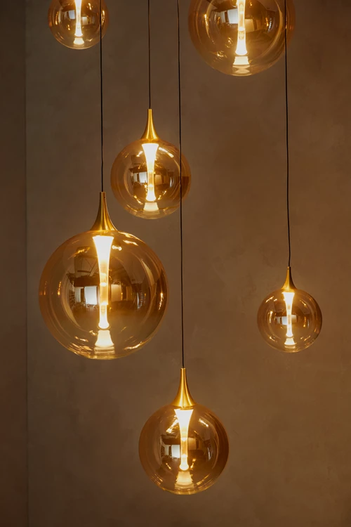 Lucide GISELA - Pendelleuchten - Ø 84 cm - LED Dim. - 2700K - Mit austauschbarem LED-Modul - Amber - Premium - Atmosphäre 3